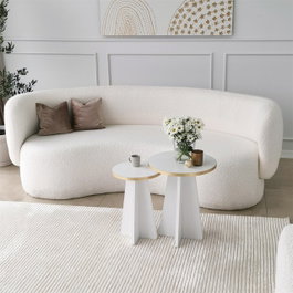 Hanah Home Mushroom 2 - Juego de mesas de centro, Dorado y Blanco